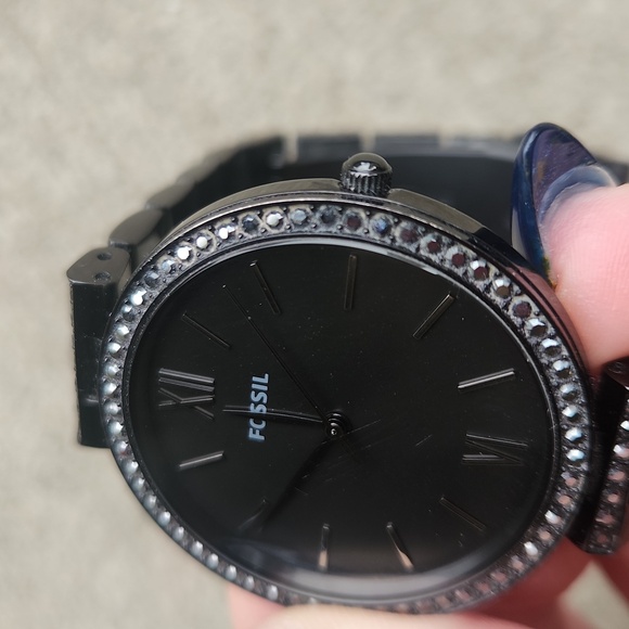 FOSSIL black stainless steel watch - Picture 4 of 9